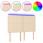 Preview: LED Kopfteil Creme 144x5x118/128 cm Stoff