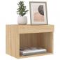 Preview: Wand-Nachttisch mit LED-Leuchten Sonoma-Eiche