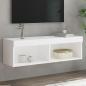 Preview: ARDEBO.de - TV-Schrank mit LED-Leuchten Weiß 100x30x30 cm