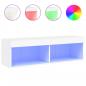 Preview: TV-Schrank mit LED-Leuchten Weiß 100x30x30 cm