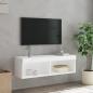 Preview: TV-Schrank mit LED-Leuchten Weiß 100x30x30 cm