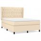 Preview: Boxspringbett mit Matratze Creme 140x190 cm Stoff