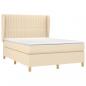 Preview: Boxspringbett mit Matratze Creme 140x190 cm Stoff