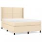 Preview: Boxspringbett mit Matratze Creme 140x190 cm Stoff