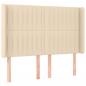 Preview: Boxspringbett mit Matratze & LED Creme 140x190 cm Stoff