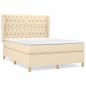Preview: Boxspringbett mit Matratze Creme 140x190 cm Stoff