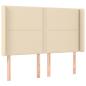 Preview: Boxspringbett mit Matratze & LED Creme 140x190 cm Stoff