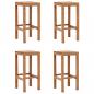 Preview: ARDEBO.de - Barhocker 4 Stk. Massivholz Teak