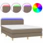 Preview: Boxspringbett mit Matratze & LED Taupe 140x190 cm Stoff