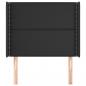 Preview: Kopfteil mit Ohren Schwarz 103x16x118/128 cm Kunstleder