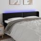 Preview: ARDEBO.de - LED Kopfteil Schwarz 203x16x78/88 cm Kunstleder