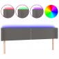 Preview: LED Kopfteil Grau 203x16x78/88 cm Kunstleder