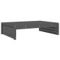 Preview: Gartenhocker Grau 120x80 cm Massivholz Kiefer