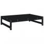 Preview: Gartenhocker Schwarz 120x80 cm Massivholz Kiefer