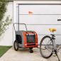 Preview: ARDEBO.de - Fahrradanhänger Hunde Orange und Grau Oxford-Gewebe und Eisen
