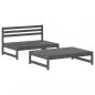 Preview: 2-tlg. Garten-Lounge-Set Grau Massivholz Kiefer