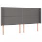 Preview: LED Kopfteil Grau 203x16x118/128 cm Kunstleder