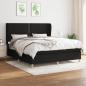 Preview: ARDEBO.de - Boxspringbett mit Matratze Schwarz 160x200 cm Stoff