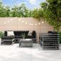 Preview: ARDEBO.de - 7-tlg. Garten-Lounge-Set Grau Massivholz Kiefer