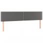 Preview: LED Kopfteil Grau 200x5x78/88 cm Kunstleder