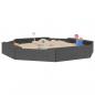Preview: Sandkasten mit Sitzen Grau Achteck Massivholz Kiefer