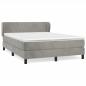 Preview: Boxspringbett mit Matratze Hellgrau 140x190 cm Samt