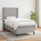Preview: ARDEBO.de - Boxspringbett mit Matratze Hellgrau 90x200 cm Stoff