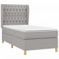 Preview: Boxspringbett mit Matratze Hellgrau 90x190 cm Stoff