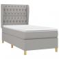 Preview: Boxspringbett mit Matratze Hellgrau 90x200 cm Stoff