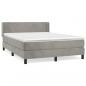 Preview: Boxspringbett mit Matratze Hellgrau 140x190 cm Samt