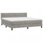 Preview: Boxspringbett mit Matratze Hellgrau 160x200 cm Samt