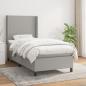 Preview: ARDEBO.de - Boxspringbett mit Matratze Hellgrau 90x200 cm Stoff