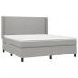 Preview: Boxspringbett mit Matratze Hellgrau 160x200 cm Stoff