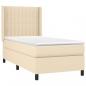 Preview: Boxspringbett mit Matratze Creme 90x190 cm Stoff