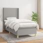 Preview: ARDEBO.de - Boxspringbett mit Matratze Hellgrau 80x200 cm Stoff