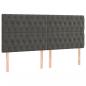 Preview: Boxspringbett mit Matratze Dunkelgrau 200x200 cm Samt