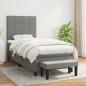 Preview: ARDEBO.de - Boxspringbett mit Matratze Dunkelgrau 90x200 cm Stoff