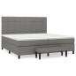 Preview: Boxspringbett mit Matratze Dunkelgrau 200x200 cm Stoff