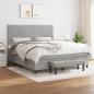Preview: ARDEBO.de - Boxspringbett mit Matratze Hellgrau 180x200 cm Stoff