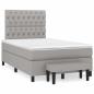 Preview: Boxspringbett mit Matratze Hellgrau 120x200 cm Stoff