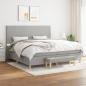 Preview: ARDEBO.de - Boxspringbett mit Matratze Hellgrau 200x200 cm Stoff