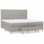 Preview: Boxspringbett mit Matratze Hellgrau 200x200 cm Stoff