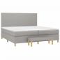 Preview: Boxspringbett mit Matratze Hellgrau 200x200 cm Stoff