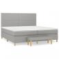 Preview: Boxspringbett mit Matratze Hellgrau 200x200 cm Stoff