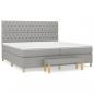 Preview: Boxspringbett mit Matratze Hellgrau 200x200 cm Stoff