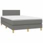 Preview: Boxspringbett mit Matratze Dunkelgrau 120x200 cm Stoff