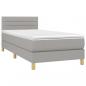 Preview: Boxspringbett mit Matratze Hellgrau 80x200 cm Stoff