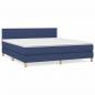 Preview: Boxspringbett mit Matratze Blau 180x200 cm Stoff