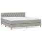 Preview: Boxspringbett mit Matratze Hellgrau 160x200 cm Stoff