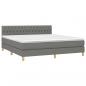 Preview: Boxspringbett mit Matratze Dunkelgrau 180x200 cm Stoff